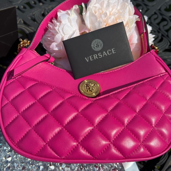 NWT VERSACE LEATHER QUILTED HOBO BAG - Picture 9 of 12